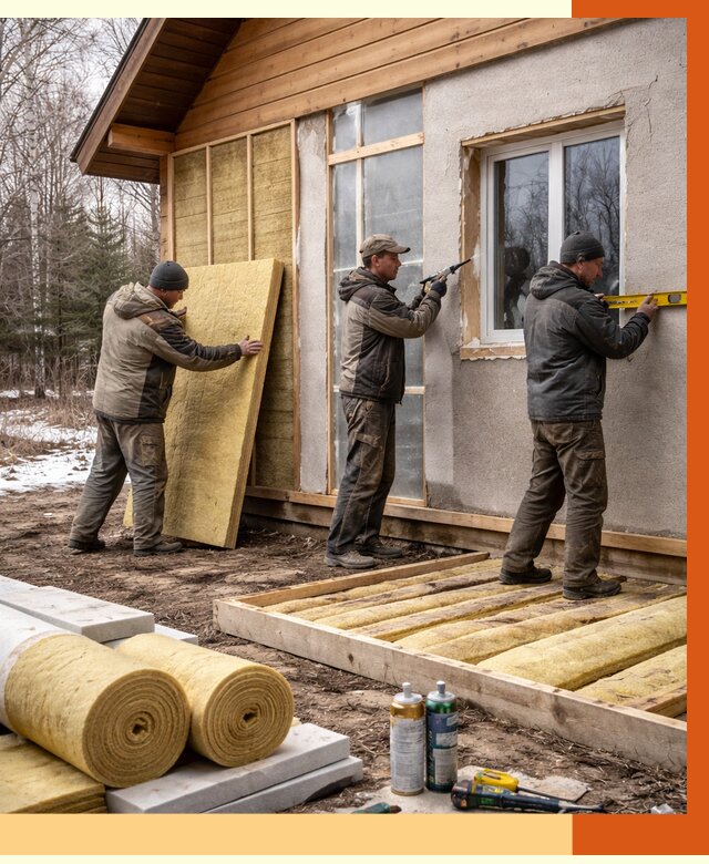 Утепление дачного дома в Сибае от 4881 руб/м2 — недорого | ТепломастерСба