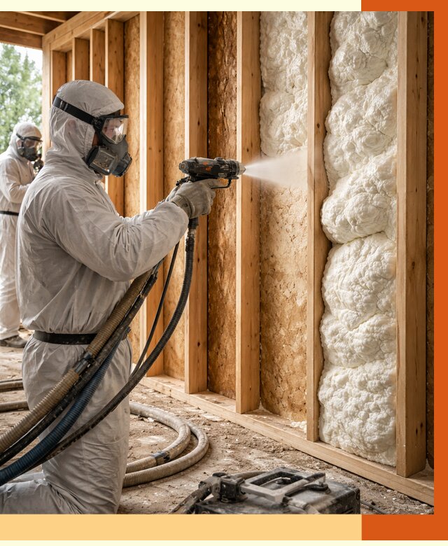 Утепление каркасного дома ППУ в Сибае от 2877 руб./м2 — работа под ключ | ТепломастерСба