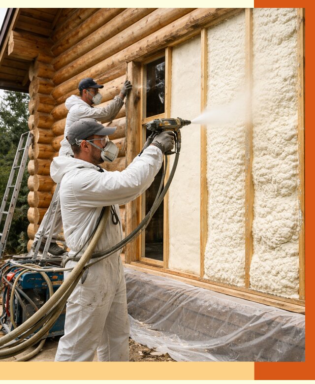 Утепление деревянного дома ППУ в Сибае от 4316 руб/м2 | ТепломастерСба — под ключ