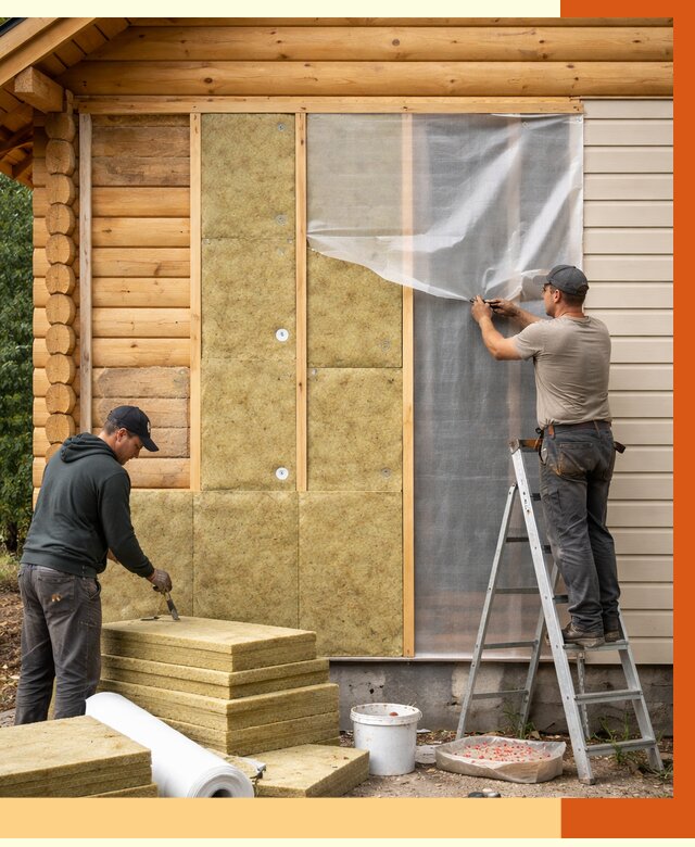 Утепление дома из бруса в Сибае от 3854 руб./м2 — работы под ключ | ТепломастерСба