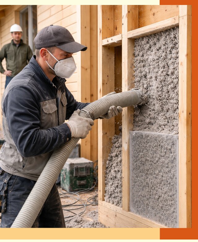 Утепление дома из бруса эковатой в Сибае от 1901 руб/м2 | ТепломастерСба