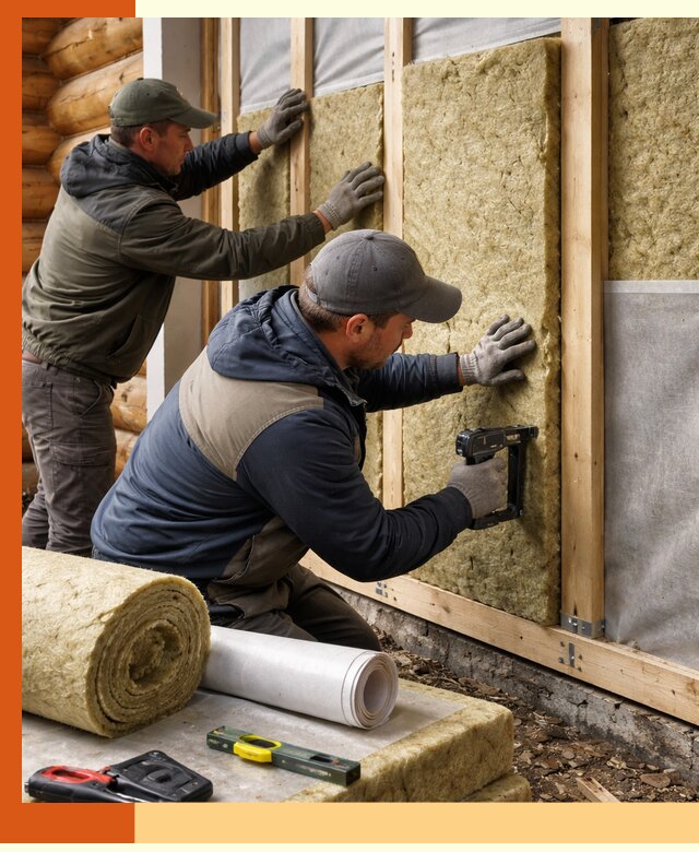 Утепление бревенчатого дома под ключ в Сибае