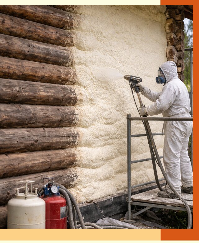 Утепление бревенчатого дома ППУ в Сибае под ключ от 6423 руб. | ТепломастерСба