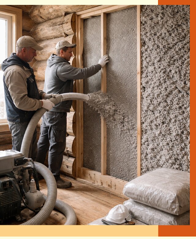 Утепление бревенчатого дома эковатой в Сибае от 2826 руб. | ТепломастерСба