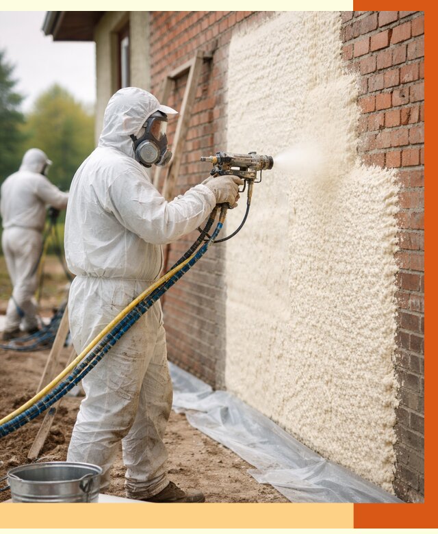 Утепление кирпичного дома ППУ в Сибае под ключ от 6679 руб. | ТепломастерСба