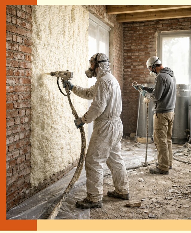 Утепление кирпичного дома пенополиуретаном в Сибае