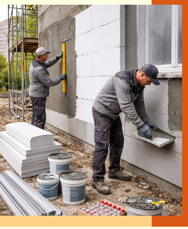 Утепление фасада и стен снаружи в Сибае от 4316 руб. | ТепломастерСба