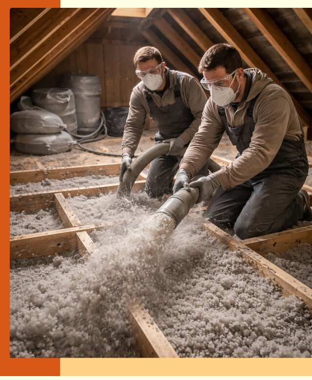 Утепление чердака эковатой в Сибае — быстро и надёжно