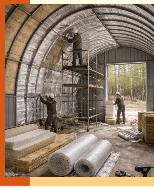 Утепление арочного ангара под ключ в Сибае