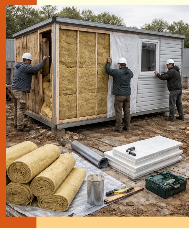 Утепление строительной бытовки под ключ в Сибае для любых условий