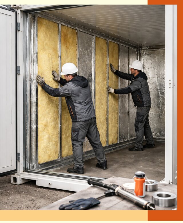 Утепление рефрижераторного контейнера в Сибае от 46242 руб./м² | ТепломастерСба