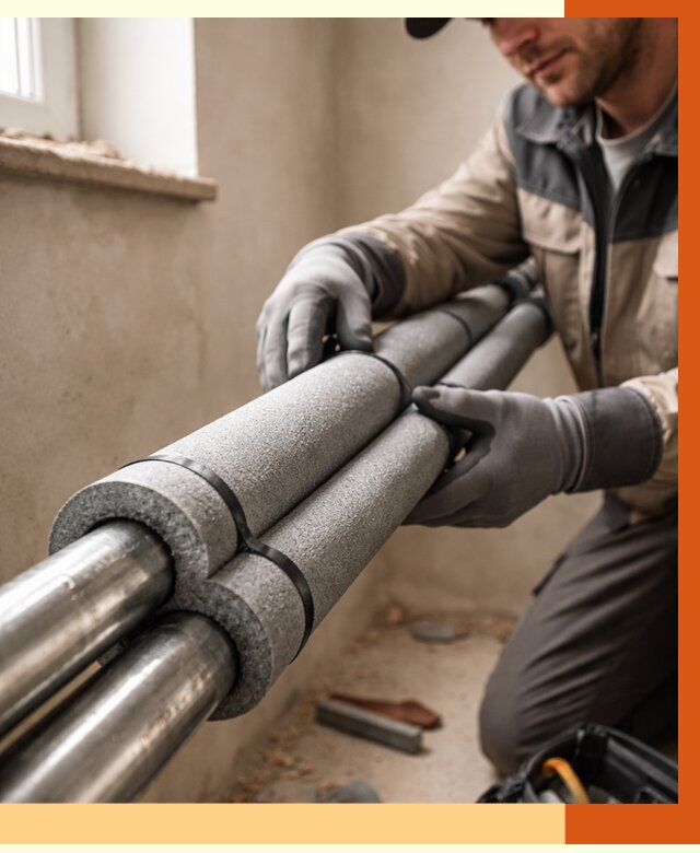 Утепление труб отопления в Сибае от 2929 руб. за м² — услуги под ключ | ТепломастерСба