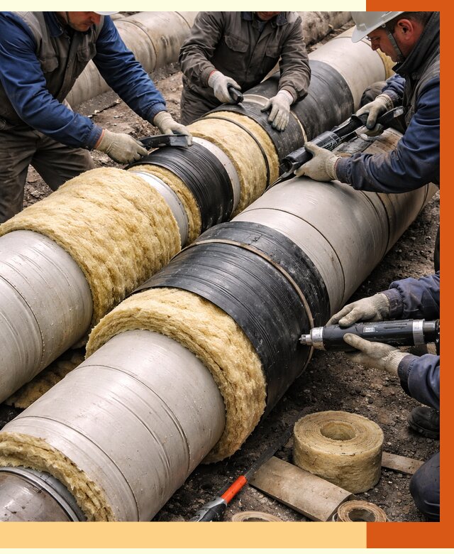 Утепление трубопровода в Сибае под ключ от 1901 руб. — надежно и выгодно | ТепломастерСба