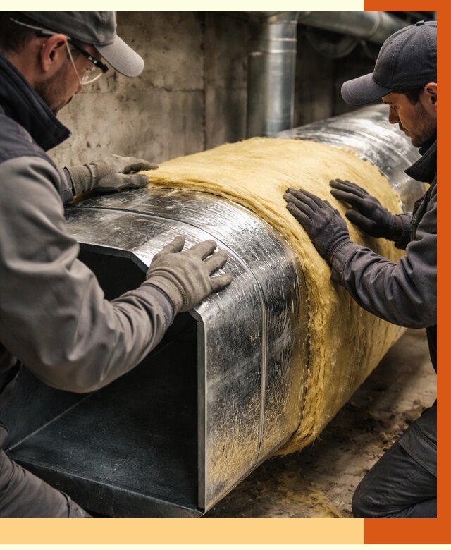 Утепление воздуховодов в Сибае от 4316 руб. — теплоизоляция вентиляции | ТепломастерСба