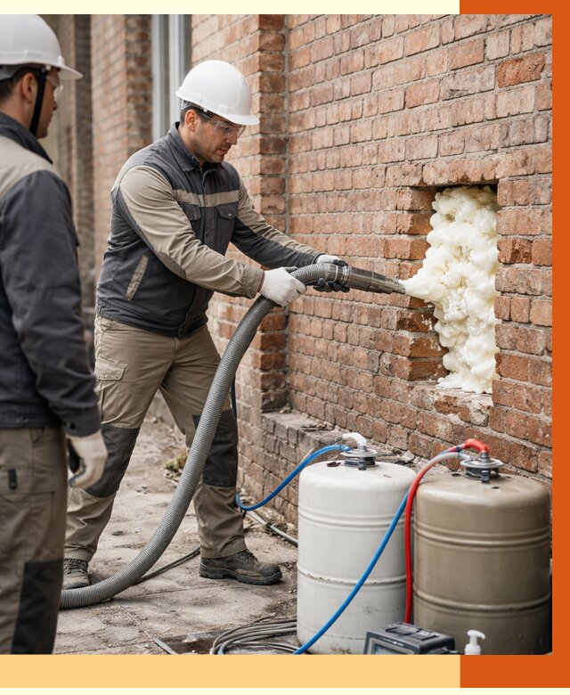 Заливка ППУ в пустоты кирпичной стены в Сибае от 2826 руб. | ТепломастерСба