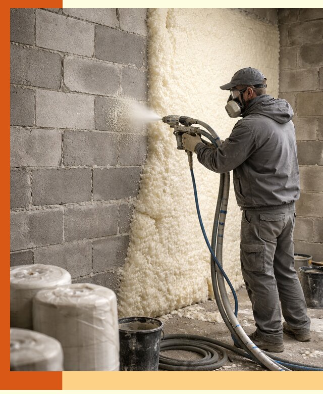 Утепление блочной стены ППУ в Сибае качественно и надёжно