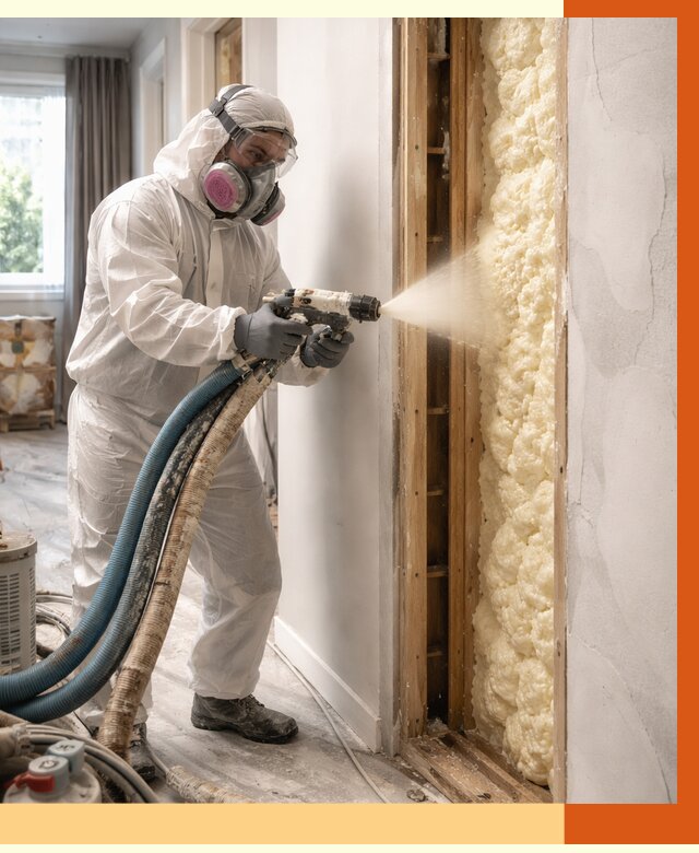 Межстеновое утепление ППУ в Сибае от 2826 руб/м2 — межстенное утепление под ключ | ТепломастерСба