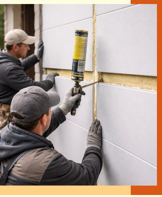 Утепление сэндвич панелей ППУ в Сибае от 4316 руб. за м2 | ТепломастерСба