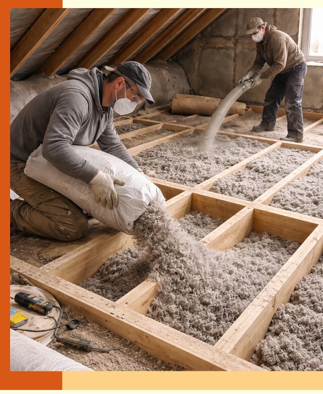 Заполнение полостей чердачного перекрытия в Сибае качественно и надёжно