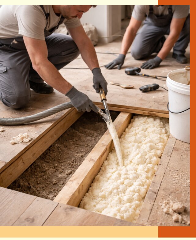 Заполнение пустот пола в Сибае от 2775 руб. — утепление пустот пола под ключ | ТепломастерСба