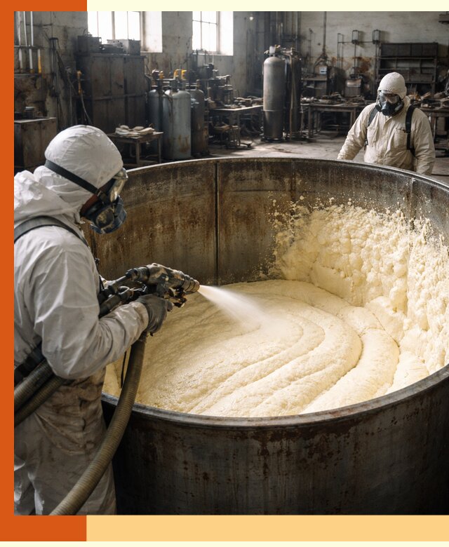 Заливка ппу в емкости с полной изоляцией и герметизацией в Сибае