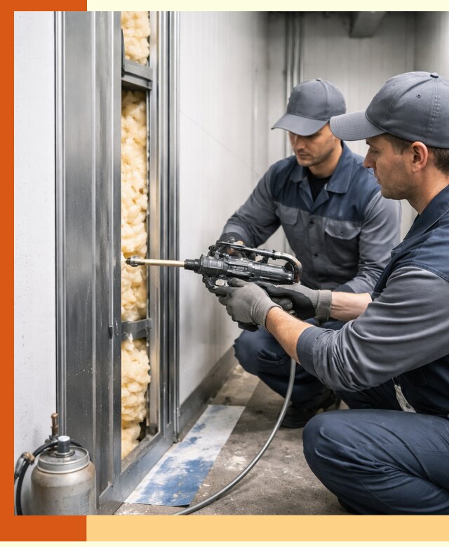 Заполнение пустот холодильных панелей в Сибае специализированной пеной