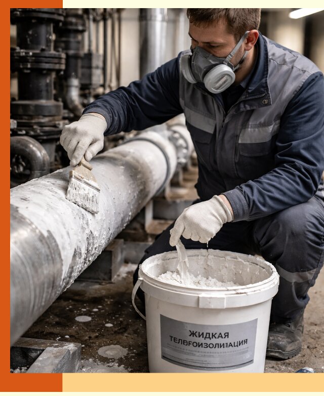 Утепление оборудования жидкой теплоизоляцией в Сибае