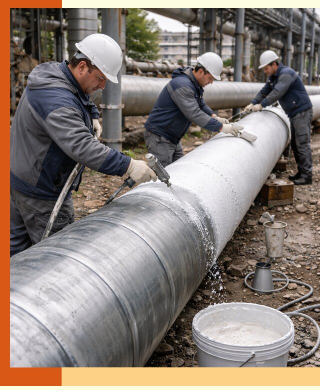 Утепление теплотрассы жидкой теплоизоляцией в Сибае