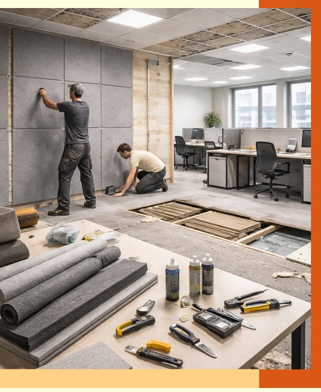 Профессиональная шумоизоляция офиса в Сибае от 6936 руб. за м2 | ТепломастерСба