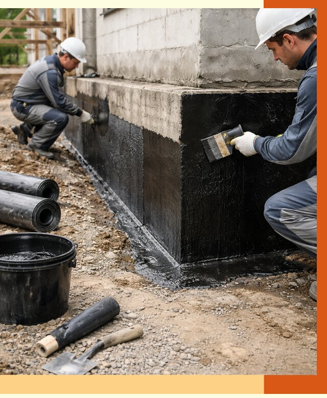 Гидроизоляция фундамента в Сибае от 1285 руб. — профессионально, под ключ | ТепломастерСба