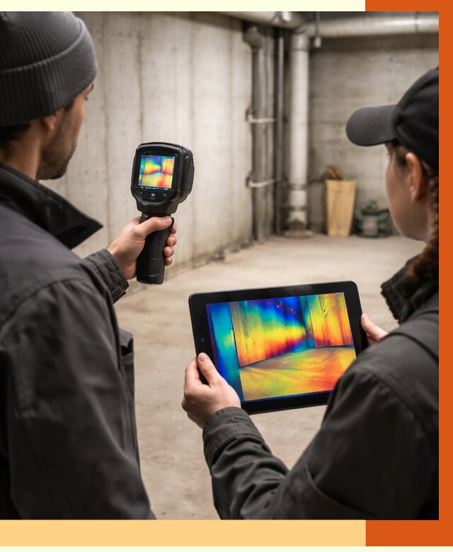 Тепловизионное обследование подвала в Сибае от 4624 руб. — проверка гидроизоляции | ТепломастерСба