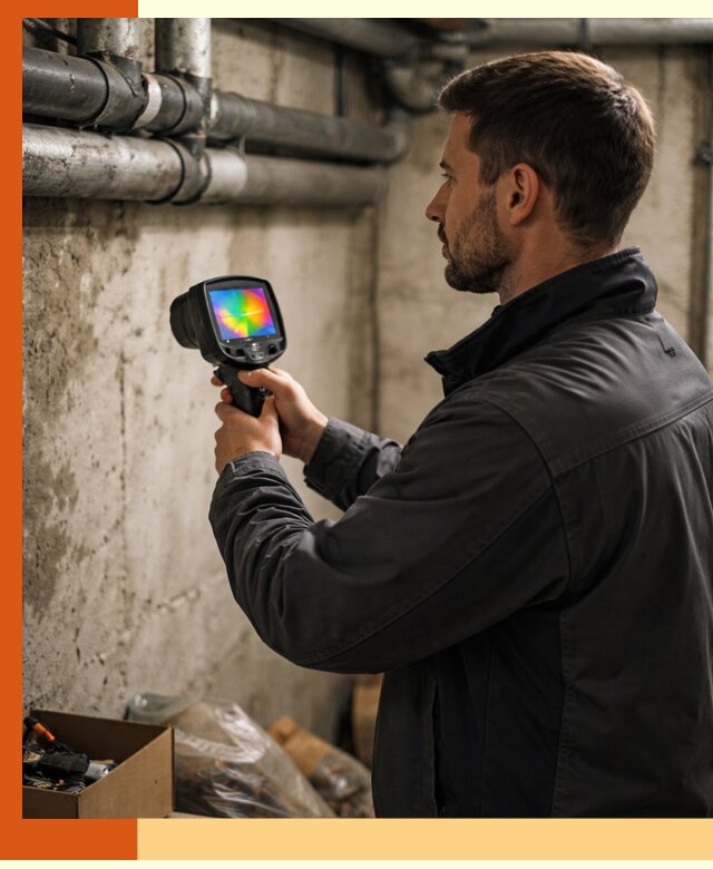 Тепловизионное обследование подвала в Сибае для поиска утечек тепла