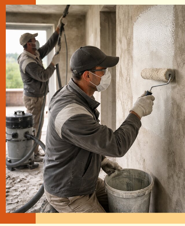 Подготовка поверхности под напыление утеплителя в Сибае