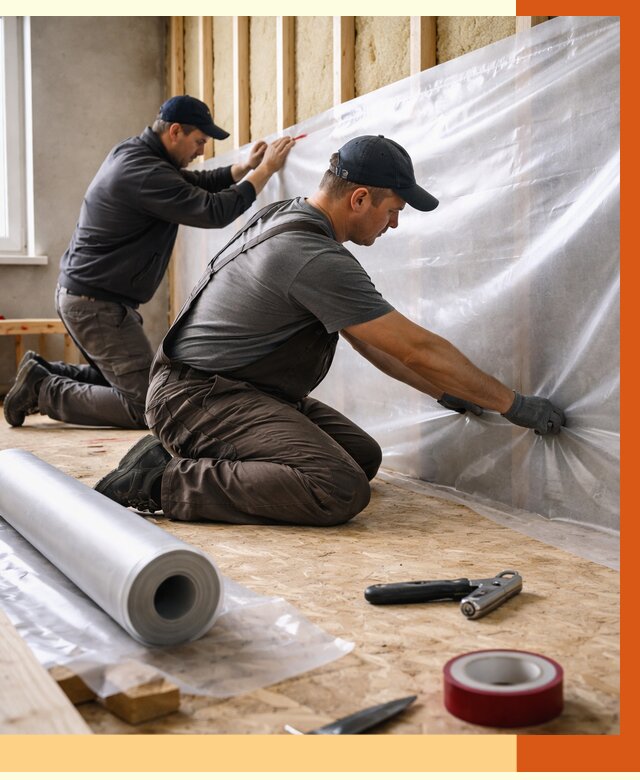 Монтаж пароизоляции в Сибае от 2569 руб. — установка и укладка под ключ | ТепломастерСба