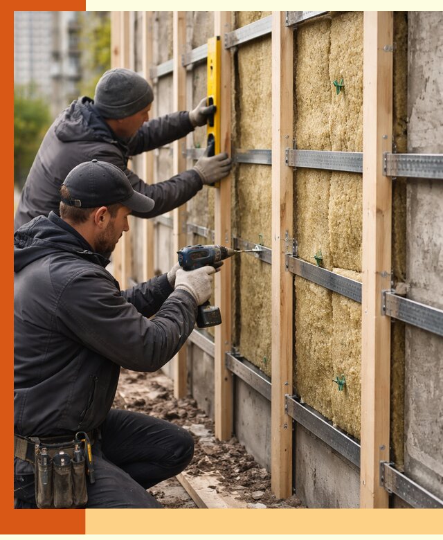 Монтаж обрешетки под утепление зданий и квартир в Сибае